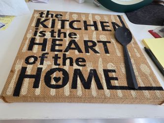 Burlap Kitchen Wall Sign Canvas