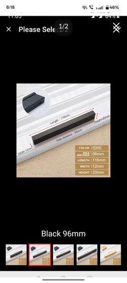 Black Cabinet Handles Kitchen Door Handles Aluminum Alloy Wardrobe Drawer Handles Modern Style Furniture Hardware