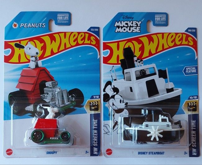 Hot Wheels Snoopy and Disney Steamboat