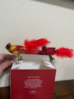 Hallmark 2020 Cute Couple Glass Cardinal Clip on Ornamemts