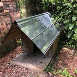 Wood Doghouse Metal Roof