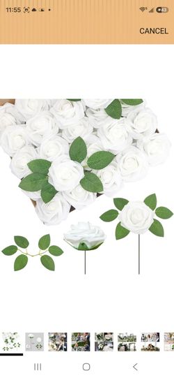 Artificial White Roses 100PCS