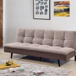 NEW🔥 LIGHT BROWN Pillow Top Futon Bed