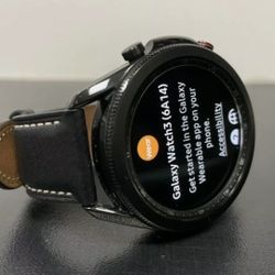 Samsung Galaxy Watch 3 R840 Stainless Steel Case with Leather Strap- Black