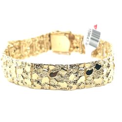 14kt Gold Flat Nugget Bracelet 8 1/4” 4mm 35.90grams 159647 9