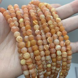 FrostedAgate Orange 6mm Loose Beads (1 strand 15”-16”)