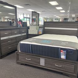 Wooden 5pc Bedroom Set W/storage & Jewelry Drawers For Sale (furniture Assembly)