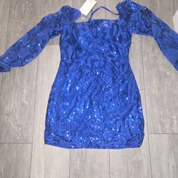 $60 Brand New Sparkly Blue Short Homecoming Dress
