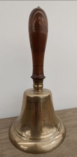 #1547,Victorian Brass School Bell.