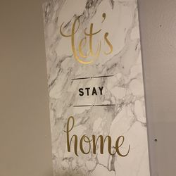 Wall canvas in white & gold