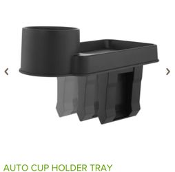 Auto cup holder tray