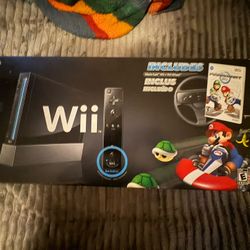 Black Nintendo Wii Mario Kart Edition – Unused, Open Box