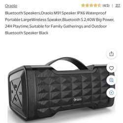 Bluetooth Speakers,Oraolo M91 Speaker IPX6 Waterproof Portable LargeWireless Speaker,Bluetooth 5.2,40W Big Power, 24H Playtime,Suitable for Family Gat