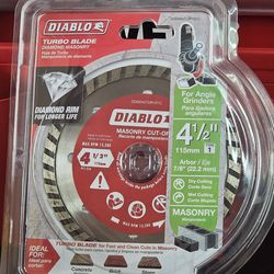 Brand New DIABLO 4-1/2 in. Diamond Blade Turbo Rim Masonry Cut Off