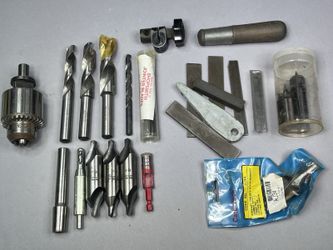 Machine Shop Lot, Jacobs Chuck 33B, Shopsmith Mark V Lathe Cup, Standard Bits