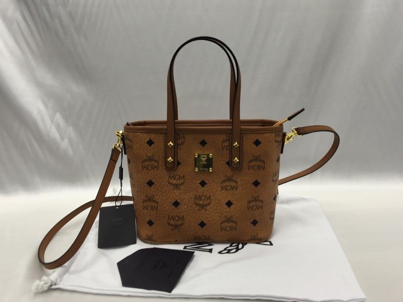 MCM Aren Top-Zip Shopper in Visetos Size Mini Tote Bag