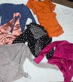 Tops and orange skirt set