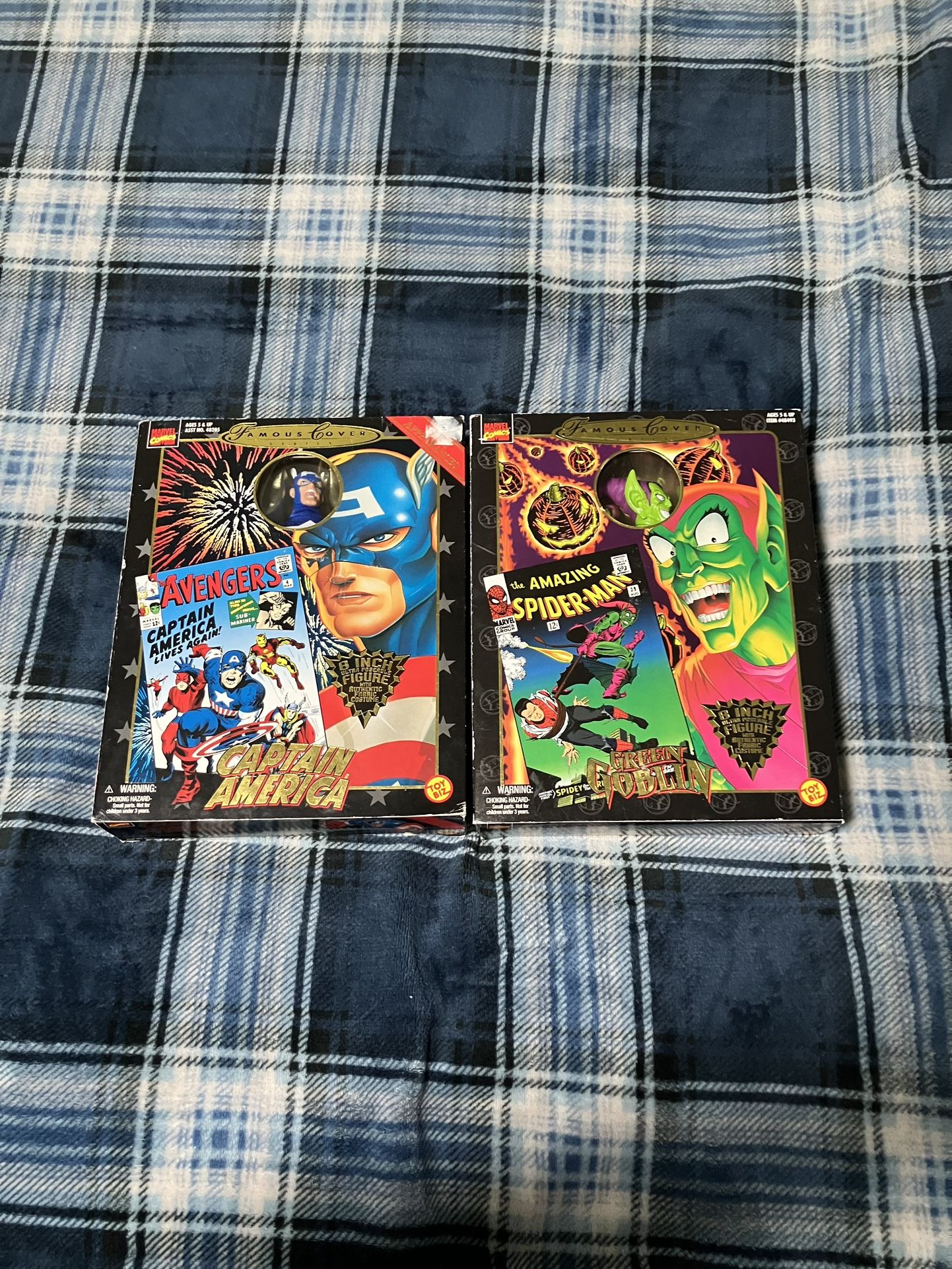 1997 MARVEL Famous Cover Series GREEN GOBLIN and CAPTAIN AMERICA 8 inch action figure