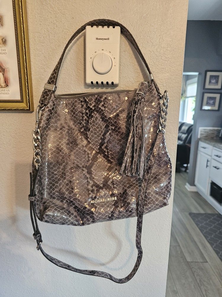 Michael Kors Grey Snakeskin Bag