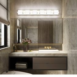 New 41”*4.3” Dimmable Modern 6 Lights Vanity Lights for Bathroom LED Over Mirror Chrome
