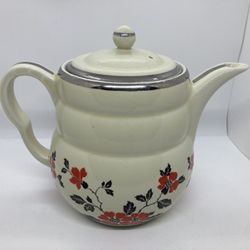 Vintage Hall Kitchenware Pottery "Red Poppy Pattern” Coffee Tea Pot Made In USA