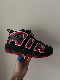 Nike Air Uptempo Black White Laser Crimson Size 10