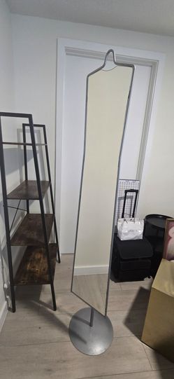 Moving Sale - Silver Floor Stand Mirror Hooks w/ Hanger