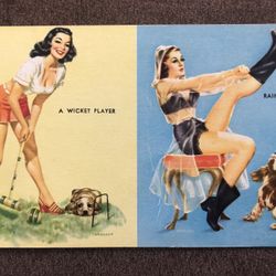 Rare Vintage/Antique Risqué Pin Up Girl 1940s Card/Postcard GC 3.5 x 5.5 USA