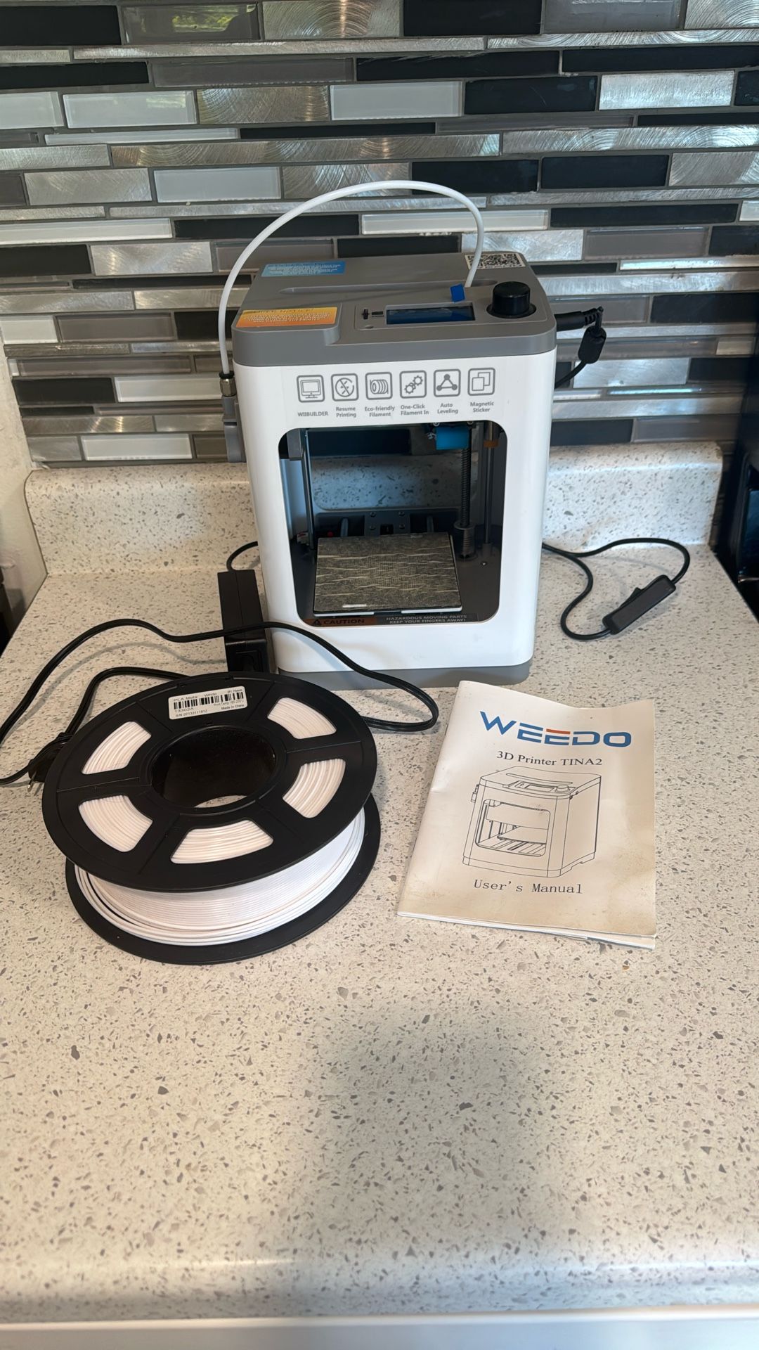 Tina2 Mini 3D Printers, WEEDO Fully Assembled 3D Printers for Kids, Fully Open Source and Auto Leveling, 3D Printer for Home Use, Flexible Printing Pl