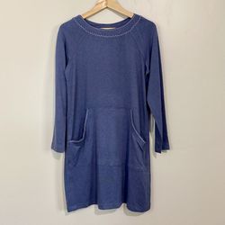 Max Studio Women’s Long Sleeve Midi Casual Dress Denim Blue Size Small NWT