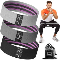 Fabric Resistance Bands for Working Out - Exercise Bands for Women and Men, Booty Bands for Legs and Butt, Yoga, Pilates, Rehab, Fitness and Home Work