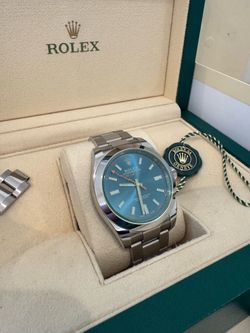 2023 Rolex Milgauss Blue Dial, Green Sapphire, Full Set