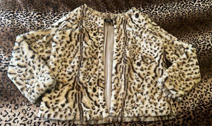 leopard cheetah print fur coat 