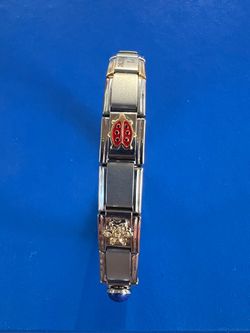 Italian Stainless Steel Stretch Charm Bracelet New