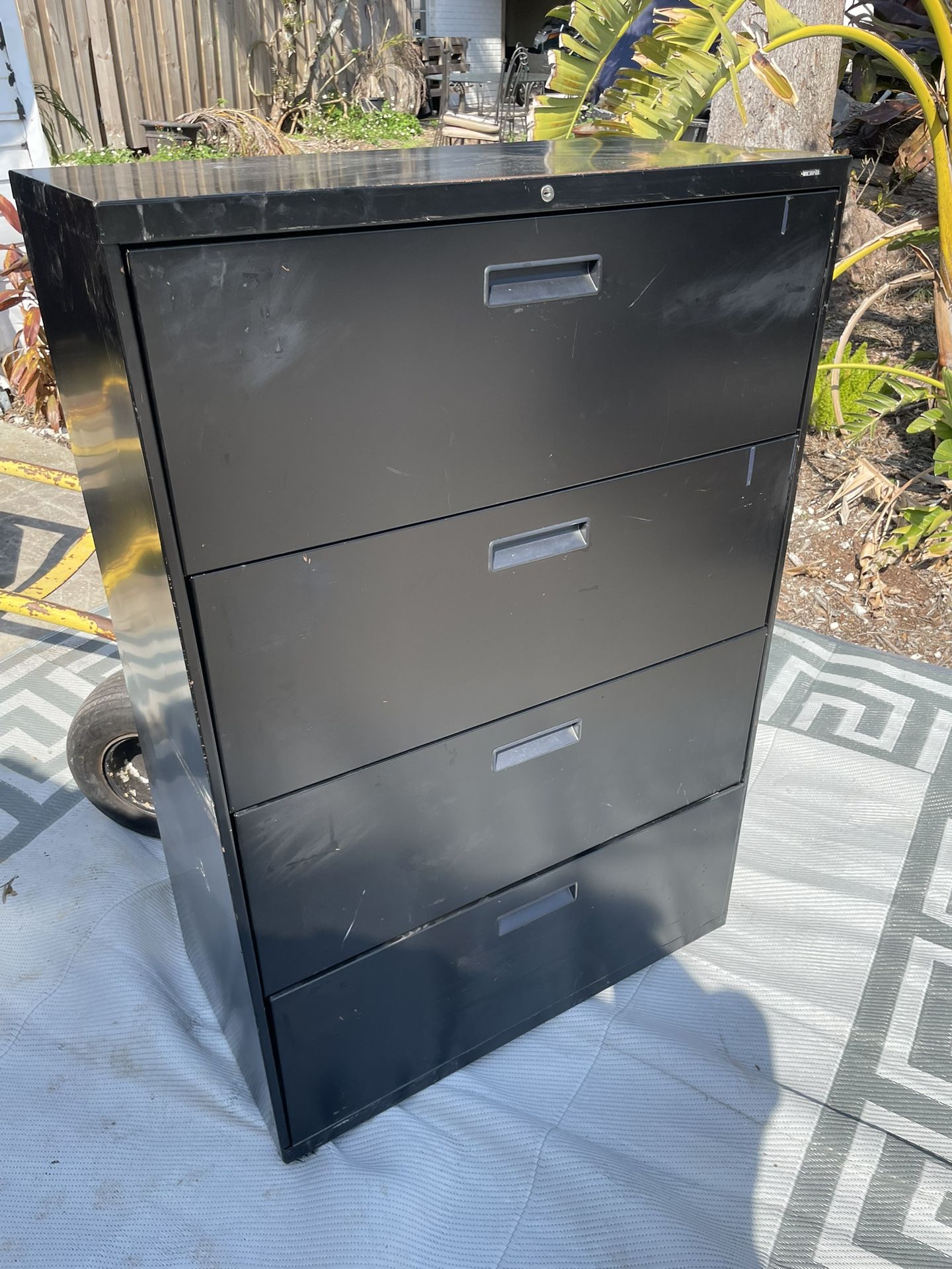 Large Black File Cabinet
