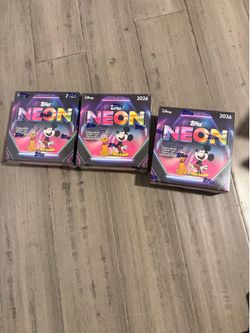 2026 TOPPS DISNEY NEON MEGA BOX (50 Cards) w/Chrome Factory Sealed