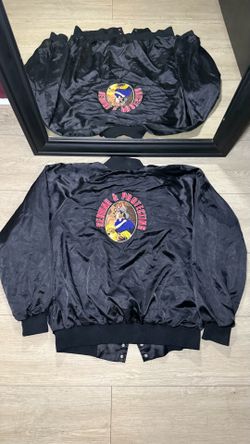 Vintage 1990s Serving & Protecting Auburn Firefighter Embroidered Satin Jacket