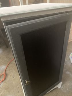 Small Farmhouse Style Cabinet / dark Grey Chalk Painted Dark Grey