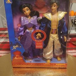 Brand New Disney Aladdin Singing Duet Jasmine and Aladdin Figurines/Dolls 