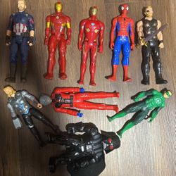 Avengers Figures And A Green Lanter And Darth Vader Figure 