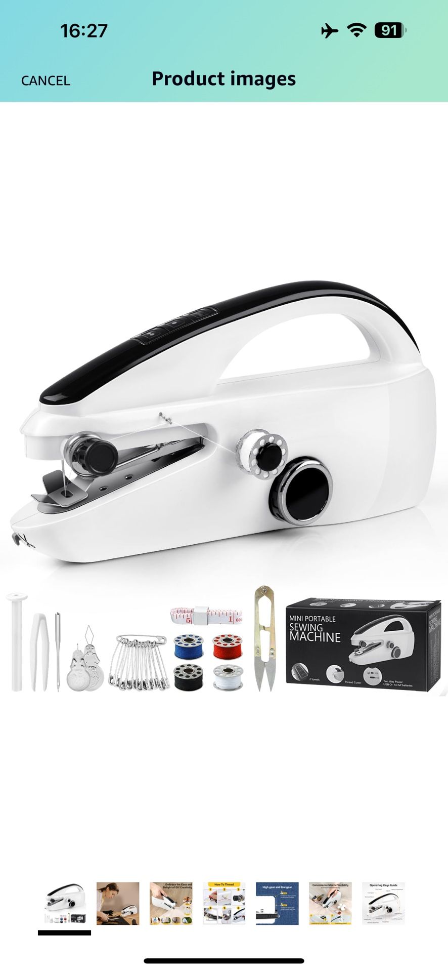 Handheld Sewing Machine, Dual Speed Hand Held Sewing Machine, Sewing Mini Portable Machine for Beginners, Adults, DIY, Home, Travel