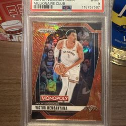 PSA 9 2024-25 Panini Prizm NBA Monopoly Victor Wembanyama Millionaire Club /1499 Spurs