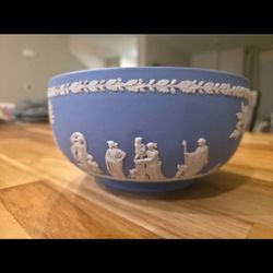 Wedgwood Blue Jasperware Neoclassical Sacrifice 8" Bowl  England