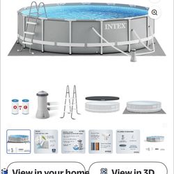 Intex 15 Foot x 42 Inch Prism Frame Above Ground Swimming Pool with filter