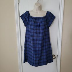 Madewell Plaid Off Shoulder Dress Size 6