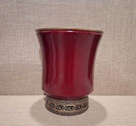 Vintage India Ink Sorrento Waste Basket, Accent Bin, Home Decor