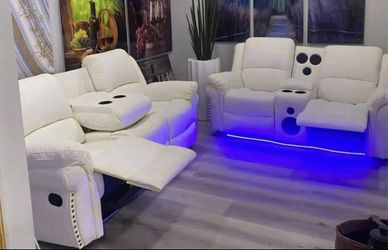 Recliner Sofa set with lights and speakers