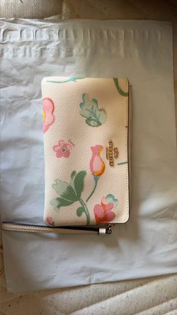 Coach Floral Zip Wristlet Wallet