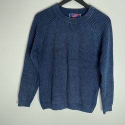 Best Made Co. 100% Cotton Knitted Crewneck Sweater Mens Small Blue