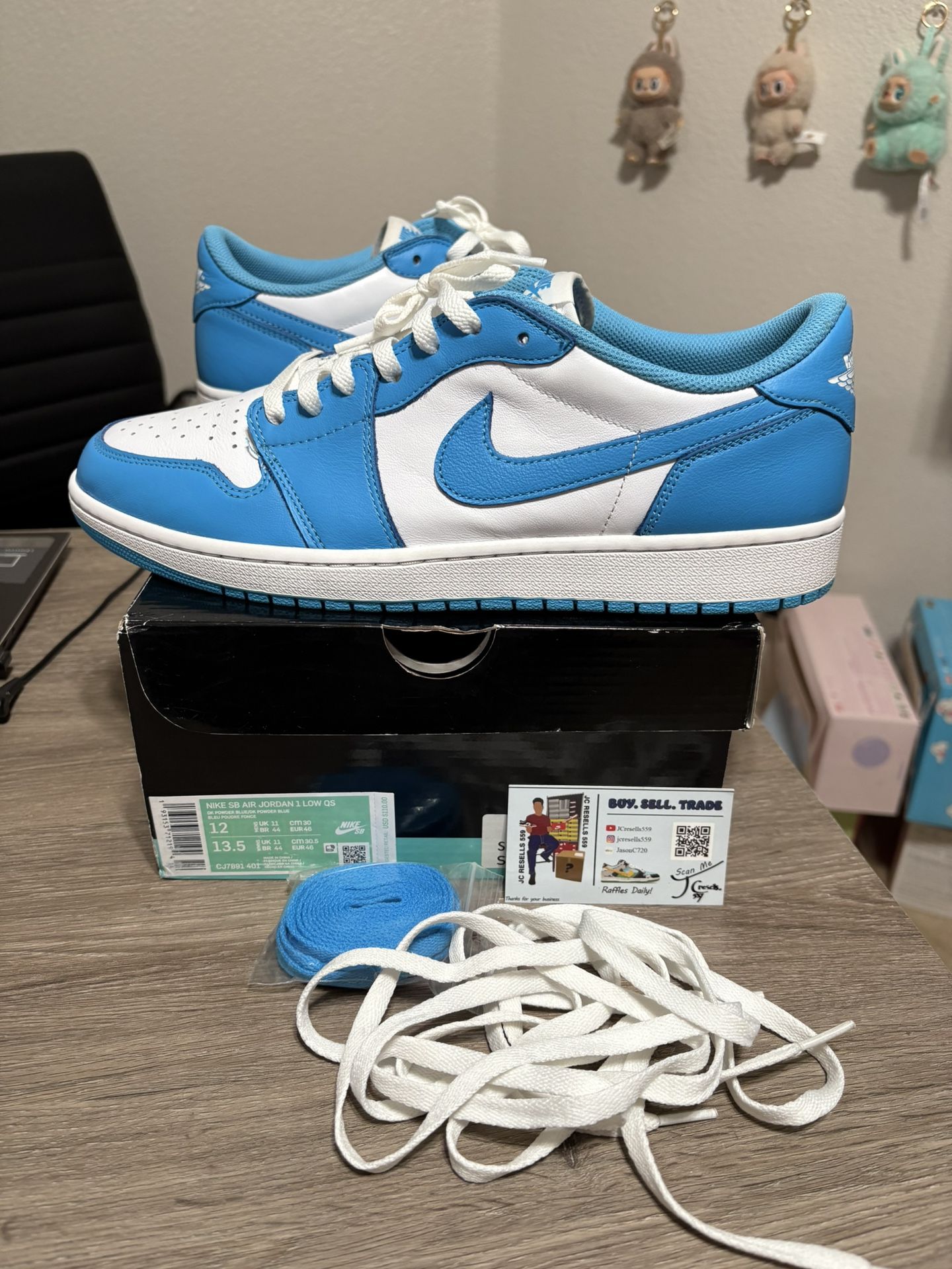 Size 12 - CLEAN Air Jordan 1 Low SB UNC White 2019